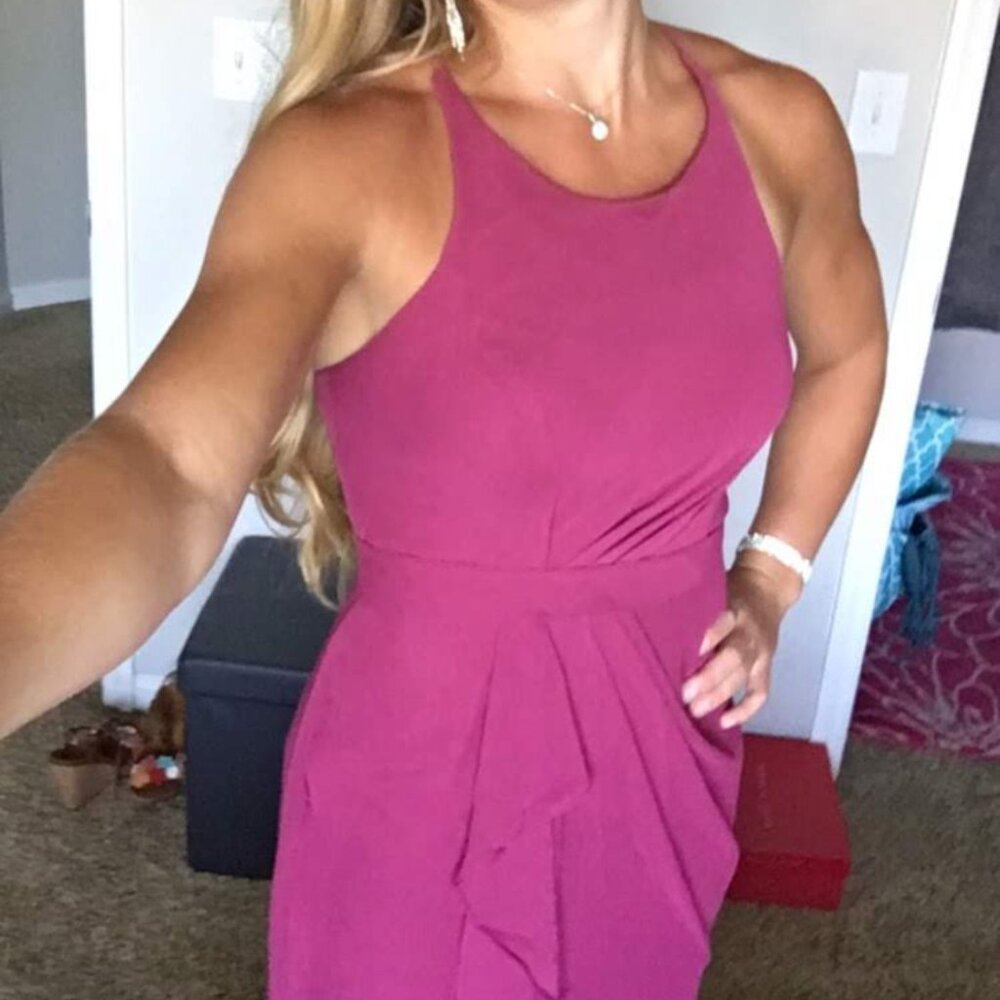 Azazie Dress, Custom size; approx 8, color: Mulberry